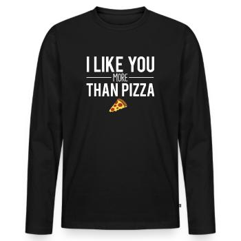 I like you more than pizza pizza lover - T-shirt manches longues Premium bio Homme - noir - Devant - Nico (187cm)