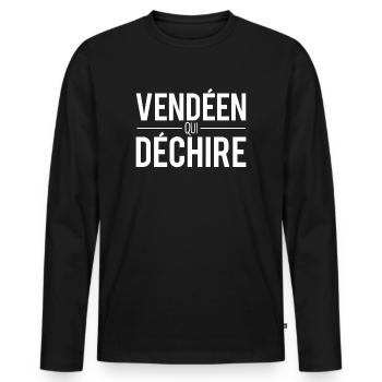 Vendéen qui déchire habitant vendée département - T-shirt manches longues Premium bio Homme - noir - Devant - Nico (187cm)