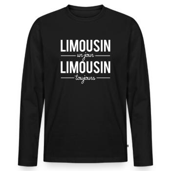 Limousin un jour limousin toujours région france - T-shirt manches longues Premium bio Homme - noir - Devant - Nico (187cm)