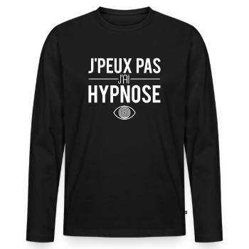 J'peux pas j'ai hypnose thérapie hypnotique - T-shirt manches longues Premium bio Homme - noir - Devant - Nico (187cm)