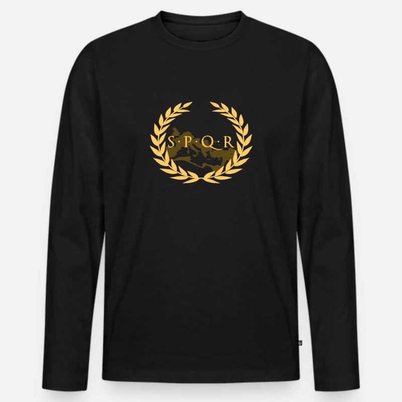 SPQR - Senatus Populus Que Romanus - Römisches Reich - Männer Premium Bio Langarmshirt - Schwarz