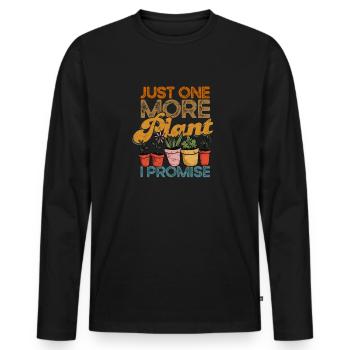 Just one more Plant - Vintage Plants & Gardening - Men's Premium Organic Long Sleeve Shirt - black - Front - Nico (187cm)