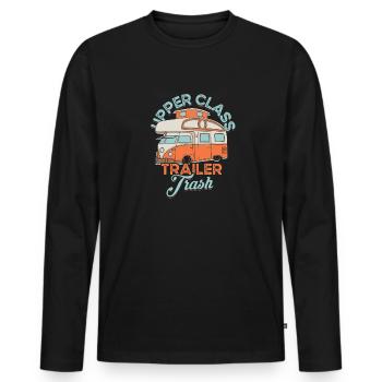 Oberklasse-Anhänger-Trash – Campingpark - Männer Premium Bio Langarmshirt - Schwarz - Vorne - Nico (187cm)