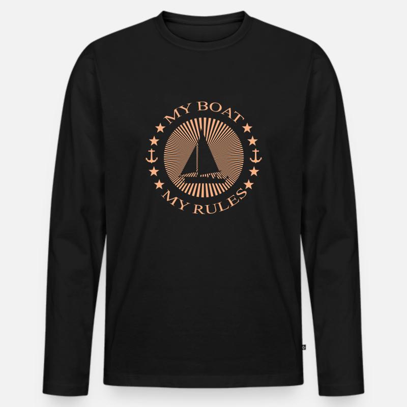 Segeln - Männer Premium Bio Langarmshirt - Schwarz