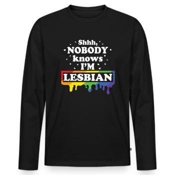 LBGT Flag Gay Pride Human Lesbian - Men's Premium Organic Long Sleeve Shirt - black - Front - Nico (187cm)