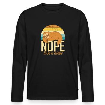 Rentner Rente Nope Ich Bin Im Ruhestand Faultier - Männer Premium Bio Langarmshirt - Schwarz - Vorne - Nico (187cm)