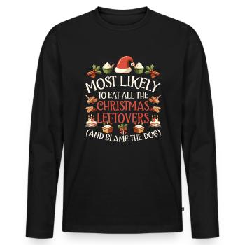 Weihnachten Lustiger Spruch Xmas Essen Humor - Männer Premium Bio Langarmshirt - Schwarz - Vorne - Nico (187cm)