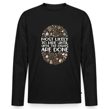 Christmas Xmas Funny Saying Humor Funny - Men's Premium Organic Long Sleeve Shirt - black - Front - Nico (187cm)