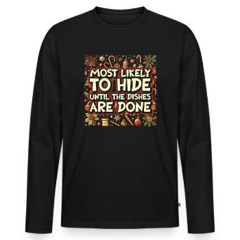 Christmas Xmas Funny Saying Humor Funny - Men's Premium Organic Long Sleeve Shirt - black - Front - Nico (187cm)