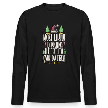 Noël Noël drôle dire humour drôle - T-shirt manches longues Premium bio Homme - noir - Devant - Nico (187cm)