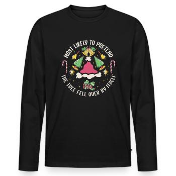 Noël Noël drôle dire humour drôle - T-shirt manches longues Premium bio Homme - noir - Devant - Nico (187cm)