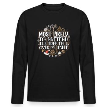 Noël Noël drôle dire humour drôle - T-shirt manches longues Premium bio Homme - noir - Devant - Nico (187cm)