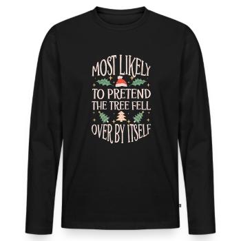 Noël Noël drôle dire humour drôle - T-shirt manches longues Premium bio Homme - noir - Devant - Nico (187cm)