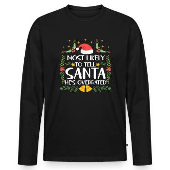 Noël Noël disant humour sarcasme drôle - T-shirt manches longues Premium bio Homme - noir - Devant - Nico (187cm)