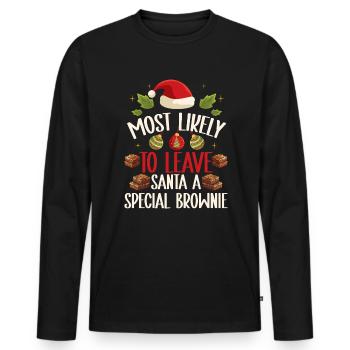 Xmas Christmas Saying Funny Christmas Bakery - Men's Premium Organic Long Sleeve Shirt - black - Front - Nico (187cm)