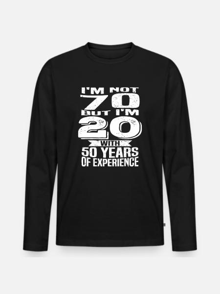 Anniversaire 70 ans - T-shirt manches longues Premium bio Homme - noir