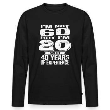 birthday 60 years - Men's Premium Organic Long Sleeve Shirt - black - Front - Nico (187cm)