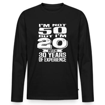 birthday 50 years - Men's Premium Organic Long Sleeve Shirt - black - Front - Nico (187cm)