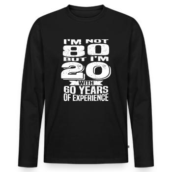 birthday 80 years - Men's Premium Organic Long Sleeve Shirt - black - Front - Nico (187cm)