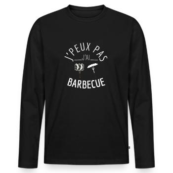j peux pas j ai barbecue - T-shirt manches longues Premium bio Homme - noir - Devant - Nico (187cm)