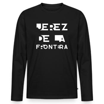 JEREZ DE LA FRONTER – Cadix – Andalousie – Espagne - T-shirt manches longues Premium bio Homme - noir - Devant - Nico (187cm)