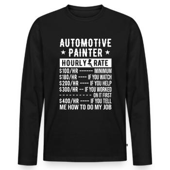 Autolackierer, der Autokarosserielackierer sagt - Männer Premium Bio Langarmshirt - Schwarz - Vorne - Nico (187cm)