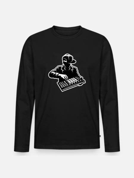 Hip Hop Beatmaker (Stroke) - Men's Premium Organic Long Sleeve Shirt - black