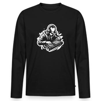 Beatmaker - Men's Premium Organic Long Sleeve Shirt - black - Front - Nico (187cm)