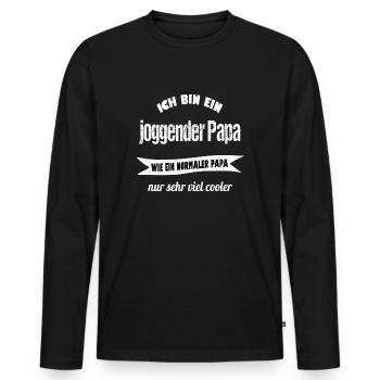 joggender Papa - laufen - joggen - Männer Premium Bio Langarmshirt - Schwarz - Vorne - Nico (187cm)