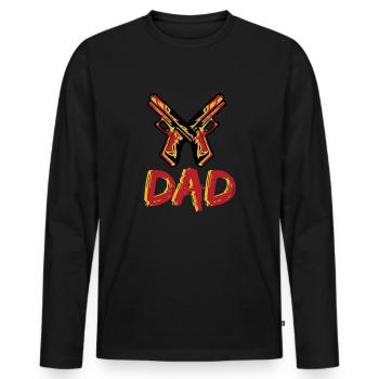 Gunaholic Guns Lover & Pro Gun Laws Shooting Range - Men's Premium Organic Long Sleeve Shirt - black - Front - Nico (187cm)
