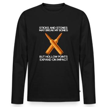 Gunaholic Guns Lover &Pro Gun Laws Shooting Range - T-shirt manches longues Premium bio Homme - noir - Devant - Nico (187cm)