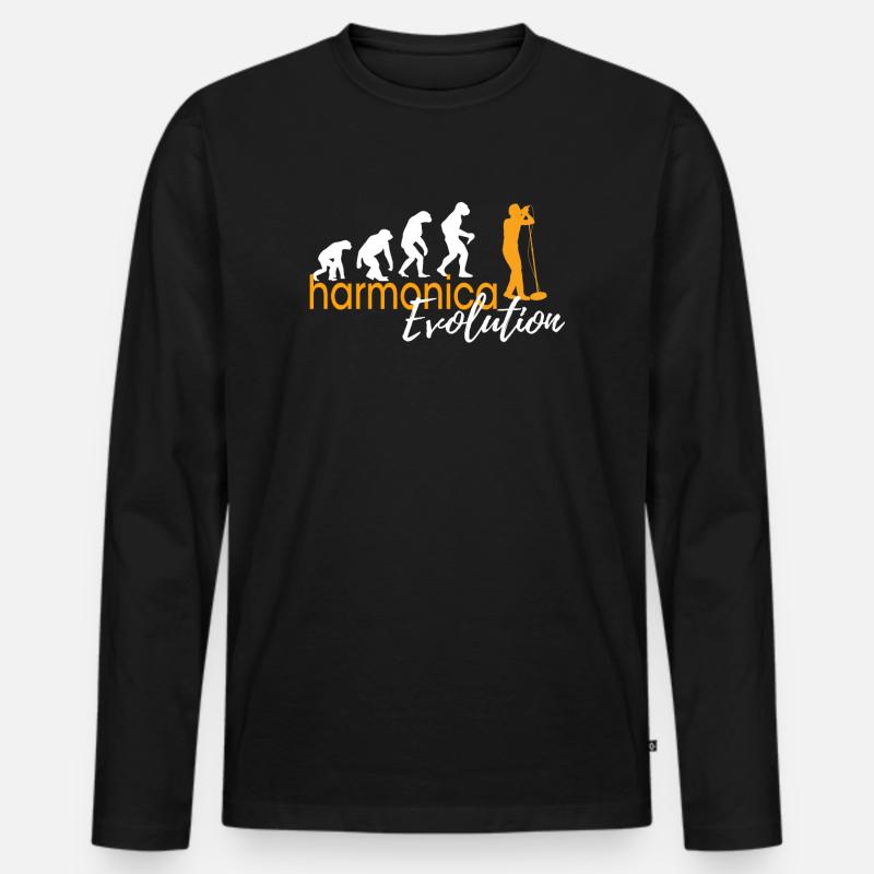 HARMONICA EVOLUTION - Men's Premium Organic Long Sleeve Shirt - black