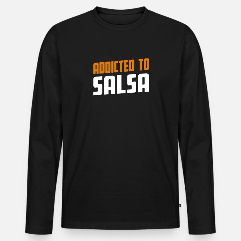 Addicted To Salsa Salse Present - Männer Premium Bio Langarmshirt - Schwarz