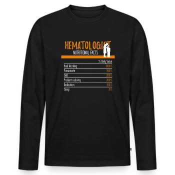 Ingrédients hématologues - T-shirt manches longues Premium bio Homme - noir - Devant - Nico (187cm)