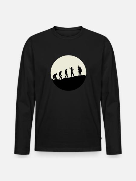 Opérateurs Evolution Moon - T-shirt manches longues Premium bio Homme - noir