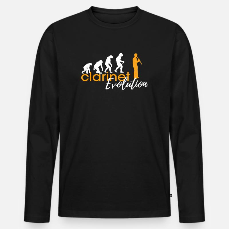ÉVOLUTION DE LA CLARINETTE - T-shirt manches longues Premium bio Homme - noir