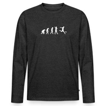 Soccer Evolution Thé élégant - T-shirt manches longues Premium bio Homme - anthracite chiné - Devant - Nico (187cm)