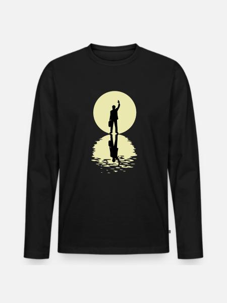 Le vendeur et la lune - T-shirt manches longues Premium bio Homme - noir