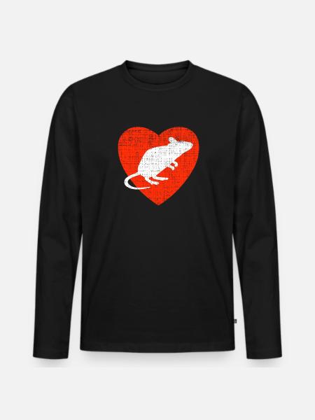 Heart For Mouses - Men's Premium Organic Long Sleeve Shirt - black