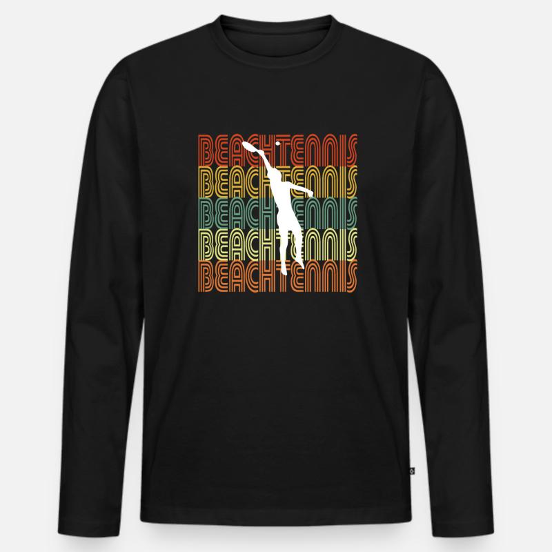 BEACHTENNIS - Männer Premium Bio Langarmshirt - Schwarz