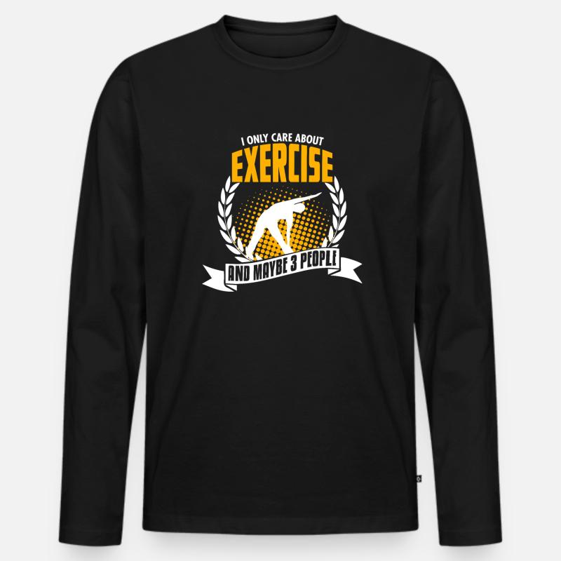 Funny Exercise Shirt Bday Gift - Männer Premium Bio Langarmshirt - Schwarz