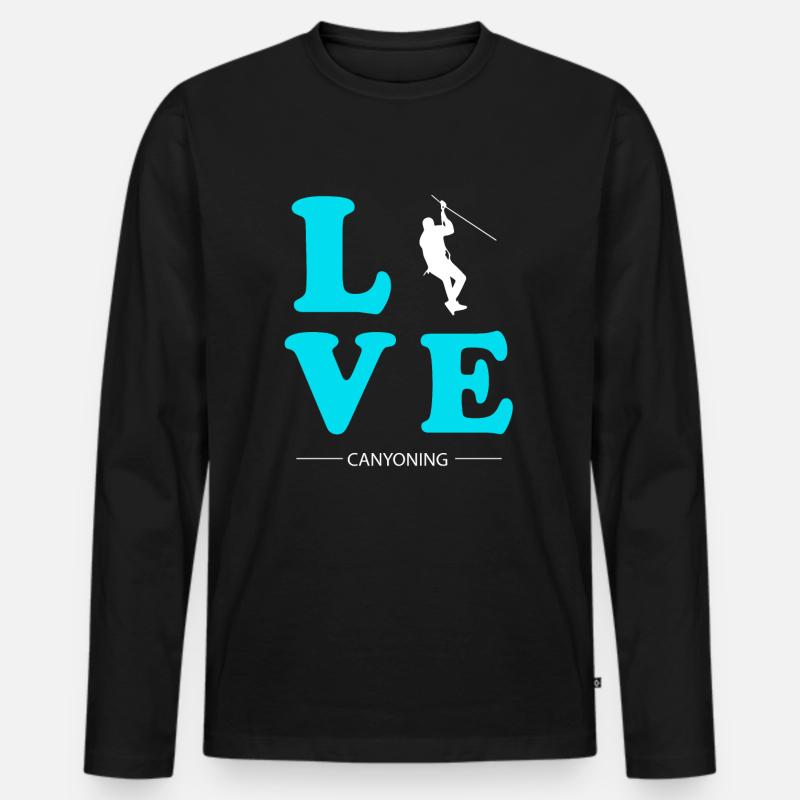 CANYONING LOVE - Männer Premium Bio Langarmshirt - Schwarz