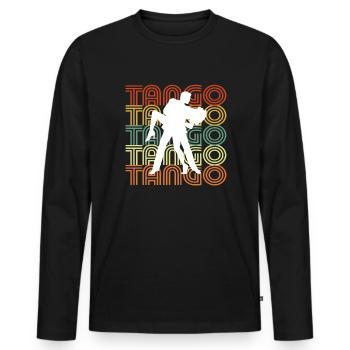 TANGO - Men's Premium Organic Long Sleeve Shirt - black - Front - Nico (187cm)