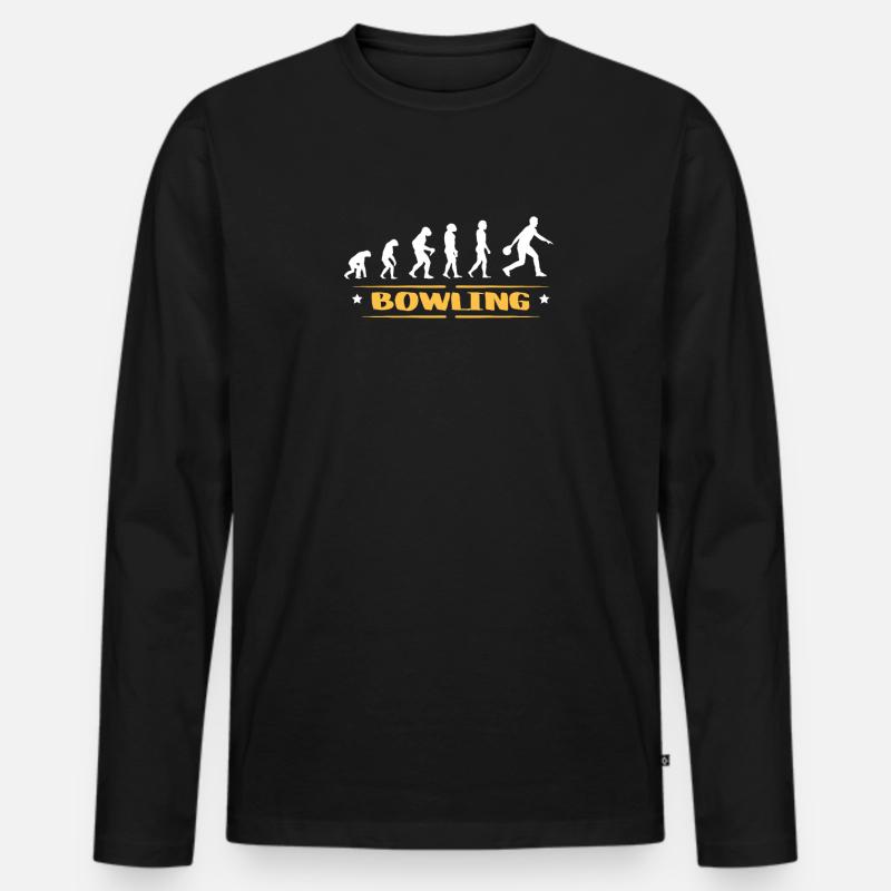 EVOLUTION BOWLING - Männer Premium Bio Langarmshirt - Schwarz