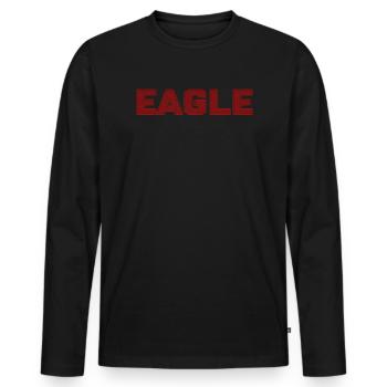 Eagle Dotted Text Design - Männer Premium Bio Langarmshirt - Schwarz - Vorne - Nico (187cm)
