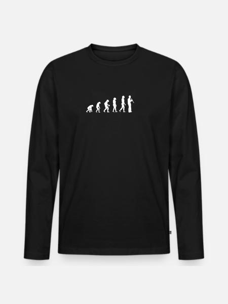 evolution of clarinet - Men's Premium Organic Long Sleeve Shirt - black