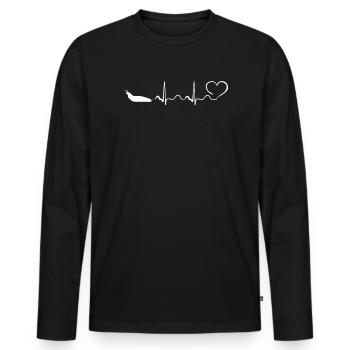 Slug - My Heart Beats For Slugs - Men's Premium Organic Long Sleeve Shirt - black - Front - Nico (187cm)