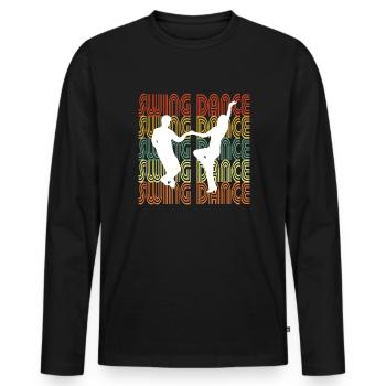 SWING DANCE - Men's Premium Organic Long Sleeve Shirt - black - Front - Nico (187cm)