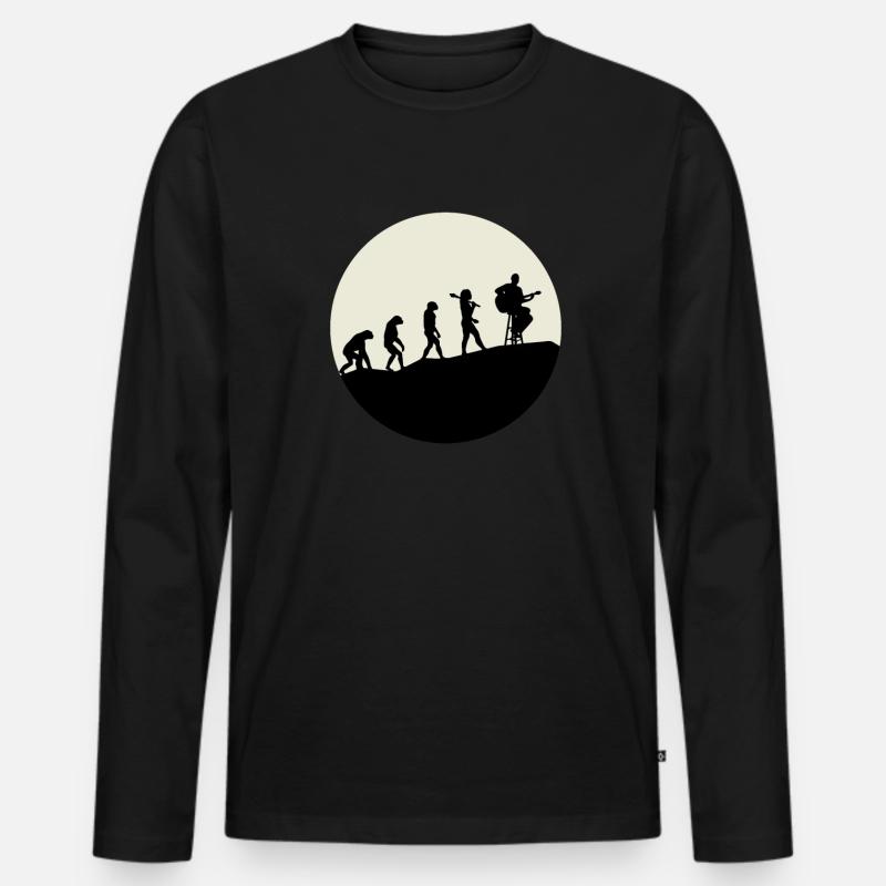Guitarists Evolution Moon - Men's Premium Organic Long Sleeve Shirt - black