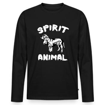 SPANIEL - Männer Premium Bio Langarmshirt - Schwarz - Vorne - Nico (187cm)